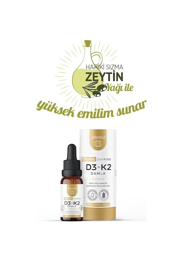 Erbatab D3 K2 İkisi Bir Arada Damla Vitamin 20 ML