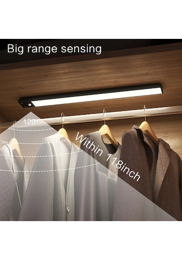 Willowhaven Black-4pcs-3.94inch 4 Adet Hareket Sensörlü Usb Şarjlı Ayarlanabilir Parlaklık Dolap Altı Led Aydınlatma Mutfak Banyo Ahşap