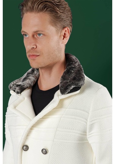 02 Slim Fit Ekru Spor Kaban Ekru