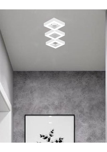 Amigo Beyaz Kasa, Doğal Beyaz Işık Modern Plafonyer Led Avize Beyaz