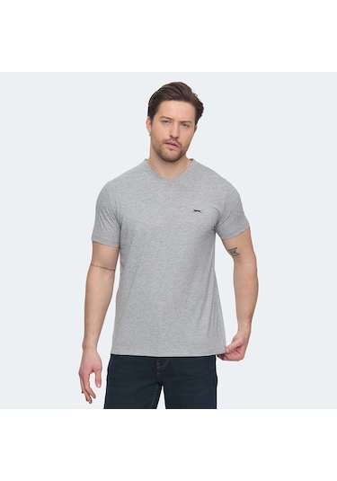 Slazenger SARGON 5 li Set Erkek  Beyaz - Siyah - Lacivert - Haki - Gri Tişört