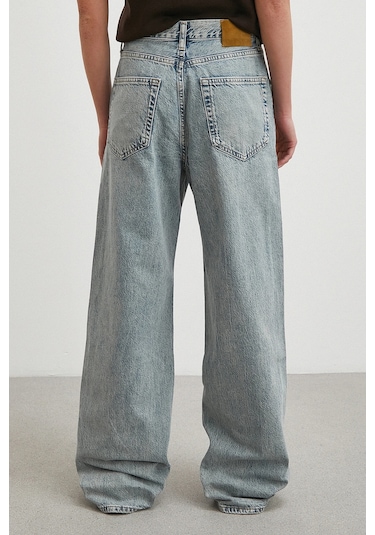 Yüksek Bel Relaxed Fit Jean Mavi Mavi