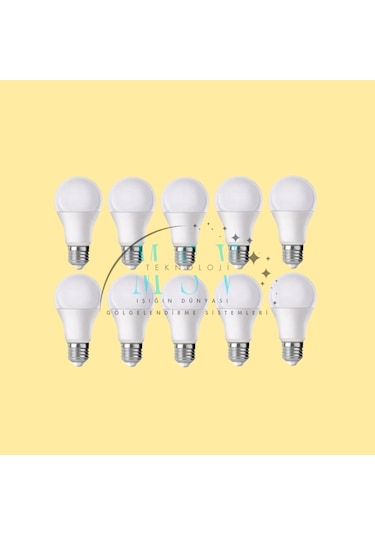 10 Adet 220v 9 Watt 3000k Günışığı Ack Led Ampül E27 Duy Ip20
