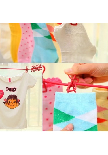 Rose-185cm Taşınabilir Çok Fonksiyonlu Kurutma Rafı Klipler Elbise Askıları Açık Seyahat Çelik Elbise Hattı 12 Adet Klip İle Clothespins