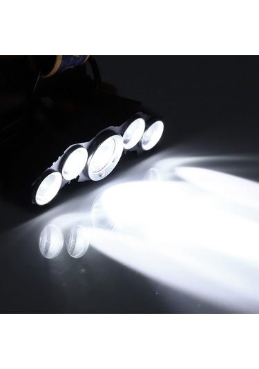 Yunboo Usb Şarjlı 5 Led Fenerli Kafa Lamba - 20000lm Zoomlu - Ipx6 Su Geçirmez - Alüminyum + Abs - Pilli Değil 18650 Batarya Gereklidir Diğer