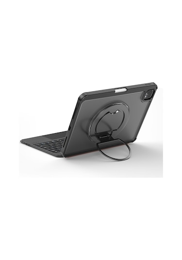 İpad Air 11 2024 Wiwu Mk-007 Combo Pro Kalem Bölmeli Klavyeli Standlı Kılıf Siyah Siyah