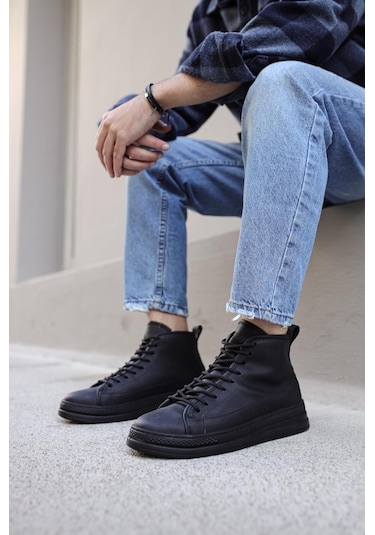 Knack Yüksek Taban Ayakkabı C 030 Siyah Siyah Taban 001