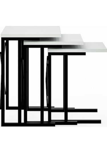 Zg2 Metal Ayaklı Zigon Sehpa - Beyaz Zg2-beyaz