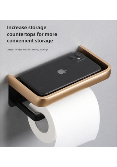 Yunboo Banyo Tuvalet Kağıdı Tutucu Siyah Altın Uzay Alüminyum Kalın Tabaklı Telefon Ve Küçük Eşya Depolama Rakusu Diğer