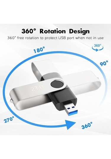Vkemall 2tb Hızlı Döner Usb Bellek, Bilgisayar/dizüstü İçin Taşınabilir Depolama, 128g'den 2tb'ye Genişletilebilir
