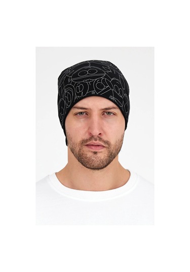 Erkek 4 Fonksiyonlu Koruyucu Pamuklu, Esnek, Terletmez, Bandana, Boyunluk, Maske - Tek Ebat / Siyah2 Siyah2