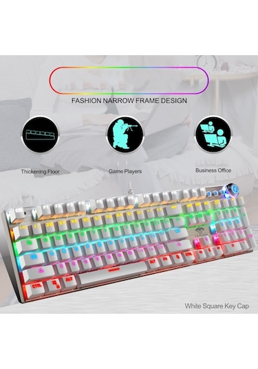 Leaven K990 104 Tuşlu Yeşil Switch Kablolu Mekanik Klavye