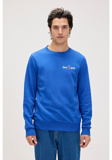 Bad Bear Splashy Erkek Baskılı Sweatshirt - Saks Mavi