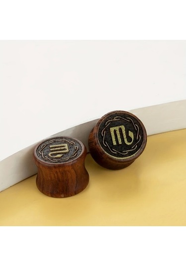 Willowhaven 2 Adet El Yapımı Geri Dönüştürülmüş Ahşap Burç Küpe - 20mm Oğlak Diğer