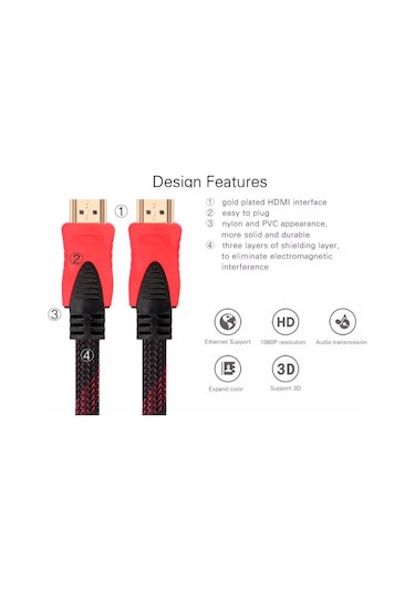 4877 Hdmi Kablosu 15 Metre Lcd Laptop 4k Fhd Ara Bağlantı Erkek