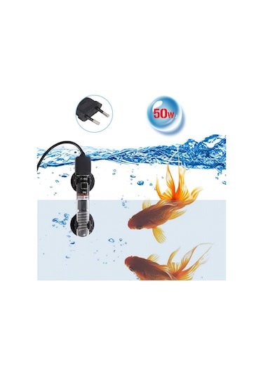 Hallow Mini Akvaryum Isıtıcı Dalgıç Oto Termostat Isıtıcı Siyah