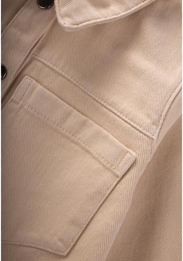 Boyalı Gabardin Elbise 2-7 Yaş Bej Bej