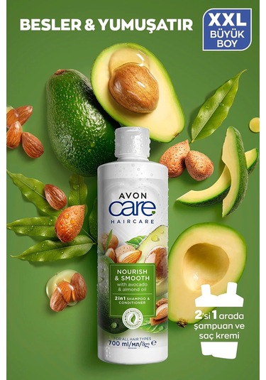 Avon Care Avakado ve Badem Yağı içeren Şampuan ve Saç Bakım Kremi 700 ML