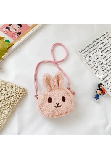 Sevimli Tavşan Çocuklar İçin Peluş Omuzdan Askili Çanta Karikatür Postacı 02 02 Çok Renkli