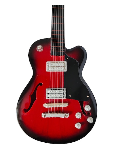 El Yapımı 1/4 Ölçek Minyatür Elektro Gitar Gibson Es-275 Redburst
