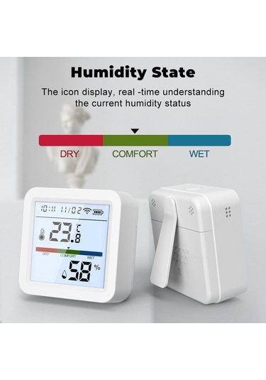 Springsun Tuya Zigbee Sıcaklık/nem Ölçer Lcd Arka Aydınlatma Uzaktan App Kontrol Alexa & Google Uyumlu Sesli Yönetim