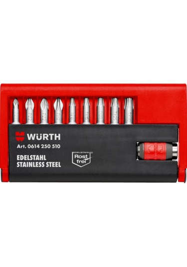 Würth Bits Uç Seti Paslanmaz Çelik 1/4 10 Parça