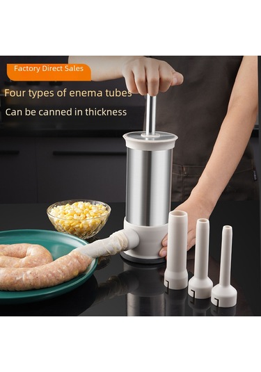 Hombey Alman Tasarım El İşlemli 304 Çelik Sosis Dolum Makinesi - Evde Sosis, Pastırma Ve Etler İçin Dayanıklı Ev Kullanıma Uygun Alet Diğer