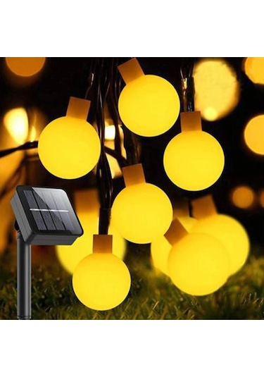 Sge Teknoloji Güneş Enerjili 7 Metre 50 Led Sarı Bahçe Teras Part