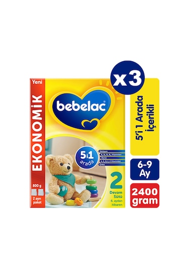 Bebelac 2 Devam Sütü 800 G 3 Adet