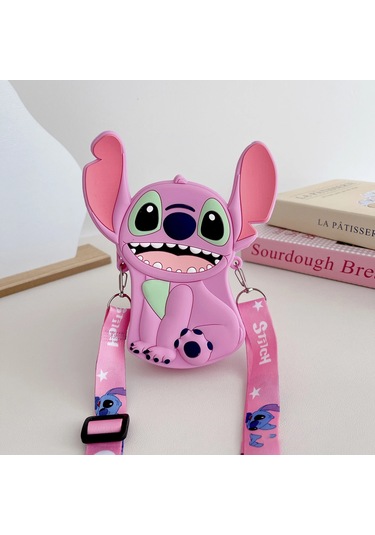 Mınıso Disney Dikiş Çocuk Crossbody Çanta - Kawaii Cüzdan, Taşınabilir Omuz Çantası Kızlar İçin Kız Çocuk MAvi