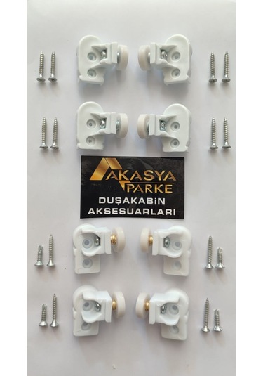 Duşakabin Teker Seti Bella Serisi 2 Sabit 2 Hareketli Duşakabinle Beyaz