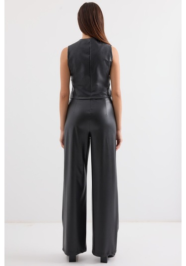 Bigdart 6799 Kısa Suni Deri Yelek - Siyah 001