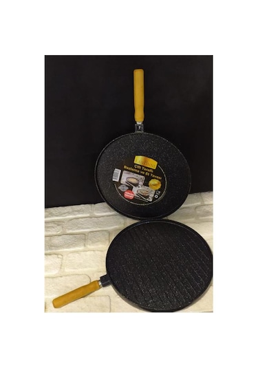 Lavonni 32 Cm Döküm Çift Taraflı Tava Siyah Siyah