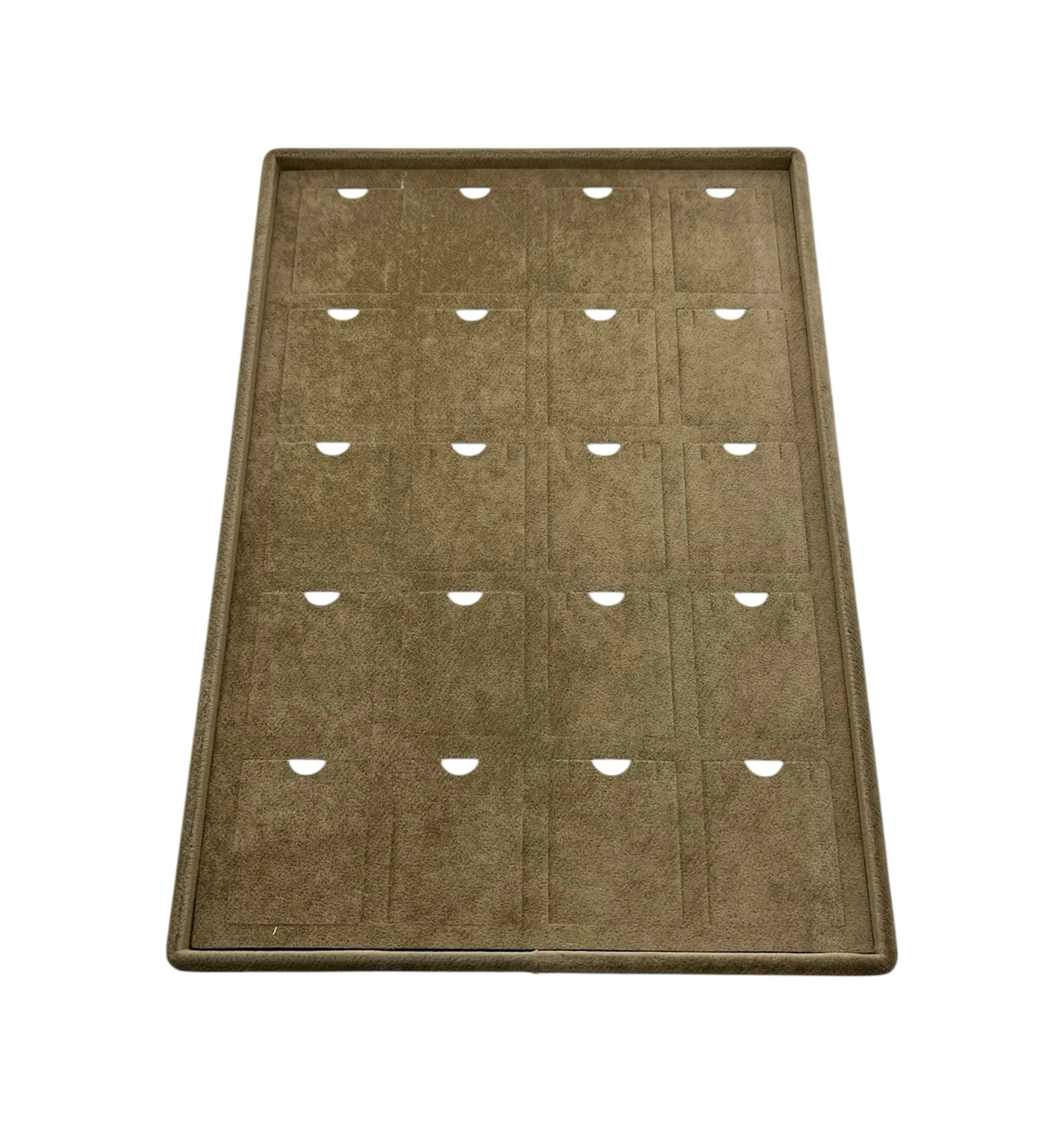 Dikine Süet Kumaş Kahve 34-24 Cm Ayaklı 20 Pedli Kolye Tabla Stand