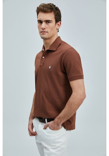 Lufian Erkek Laon Smart Polo T-shirt 111040206 Kiremit Çok Renkli