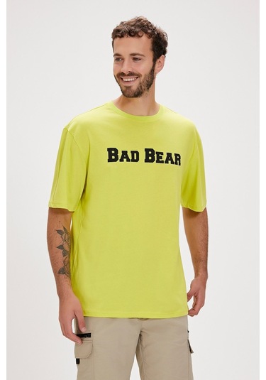 Bad Bear Title Yeşil Logo Baskılı Basic Erkek Tişört-yeşil Yeşil