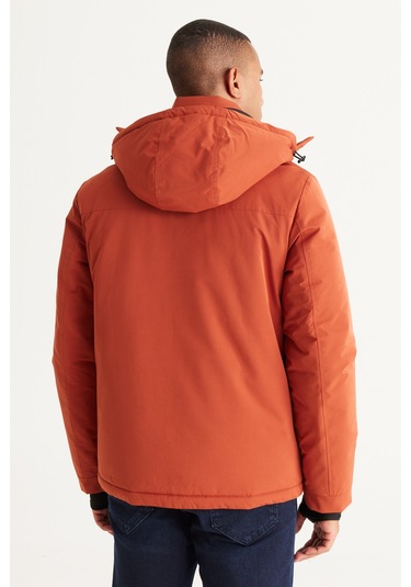 Ac&Co / Altınyıldız Classics Erkek Kıremıt Standart Fit Normal Kesim Kapüşonlu Mont Kıremıt Kiremit