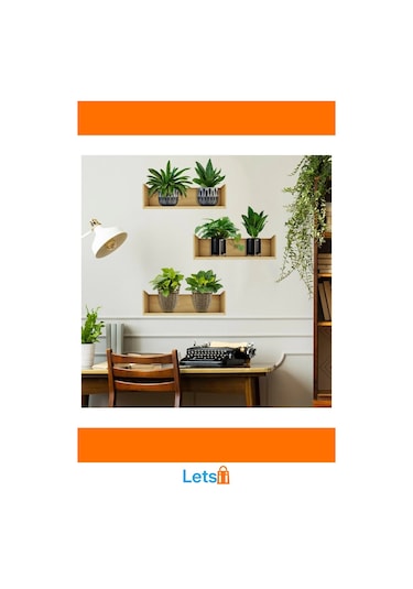 Raflı Bitki Tasarımlı Yapışkanlı Sticker 20x30 Cm 3 Adet Çok Renkli