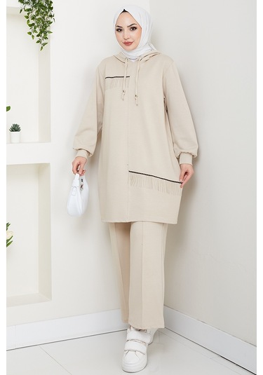 Zincir Detay Oysho İkili Takım 1660 - Bej Bej