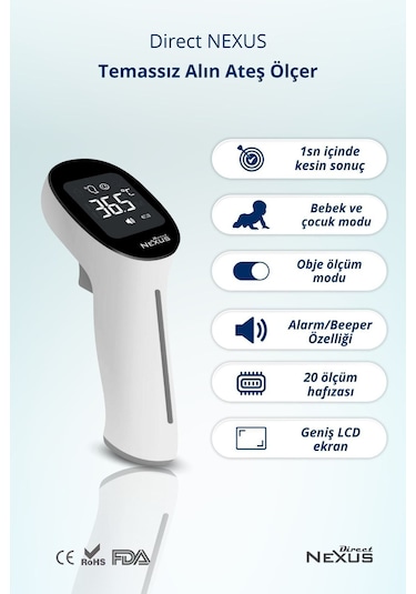 Direct Nexus Temassız Infrared Alından Ateş Ölçer