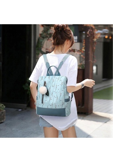 Kadınlar İçin Yeni Baskı Çiçekli Sırt Çantası Moda Saç Yumağı Sırt Çantası Büyük Kapasiteli Öğrenci Kitap Çantaları Rahat Seyahat Çantası Purple Mor