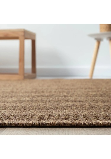 Düz Kahve Toprak Kılçık Desenli Halı - L665kabo