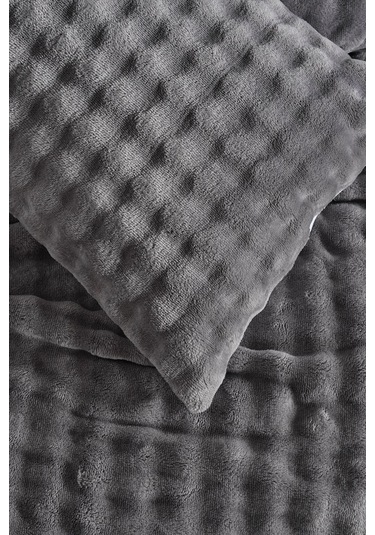 Bubble Battaniye Seti Tek Kişilik Gri Gri