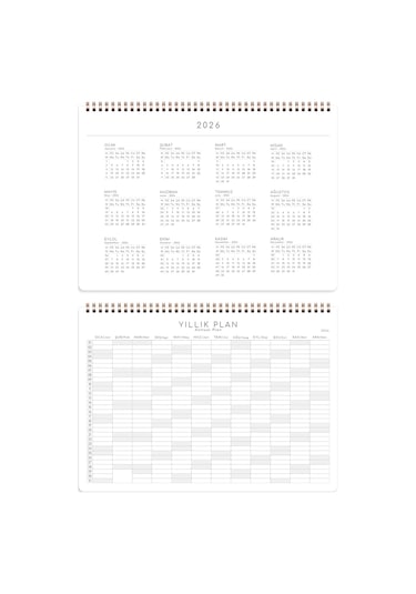 2026 Haftalık Spiralli Masaüstü Planlayıcı 24x34 Cm - Desk Planner Manzara Çok Renkli