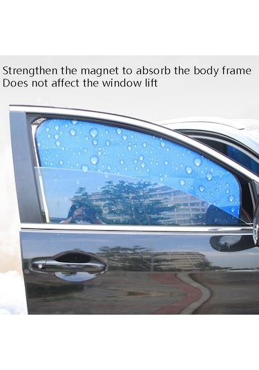 Sones R-2938 Tek Katlı Güneş Koruma Manyetik Araç Perdesi Araç Su Damlası Güneşlik Mavi Sol