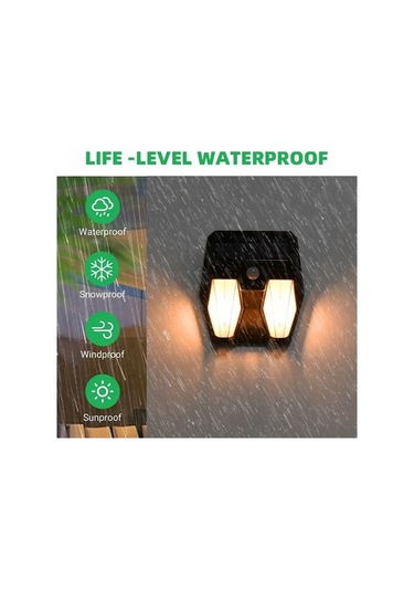 Pazly Sınır Ötesi Açık Su Geçirmez Peyzaj Işık, Güneş Enerjili Bahçe Aydınlatma, İnsan Vücut Sensörlü Duvar Lambası Ty13602 Çift Taraflı Tungsten