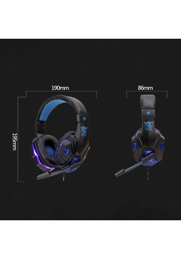 Novahub Sy830mv Oyun Kulaklığı: Ayarlanabilir Mikrofon, Led Işık, Aux+usb, Beyaz-mavi, 40mm Sürücü