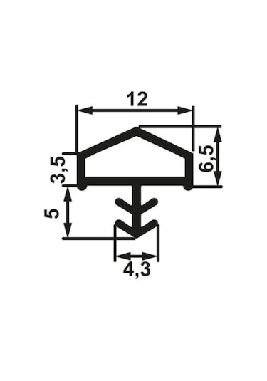 Hafele F03 Ortadan Basan Çatı Tipi Kapı Fitili 12mm, Kahve Renk 9