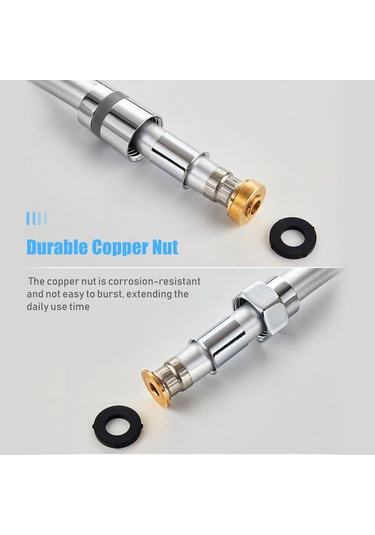 Shineyee 2 Metre Gümüş Renkli Pvc Bakır Çekirdekli Torksuz Duş Hortumu, G1/2 Standart Bağlantı, 360 Döner, Dayanıklı Ve Kolay Kurulum Diğer