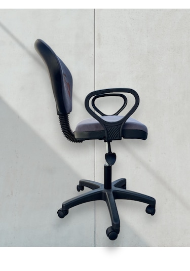 Örümcek Adam Desenli Çocuk Odası Ders Çalışma Sandalyesi Ofis Koltuğu Tekerlekli Çocuk Sandalyesi Gri - Kırmızı